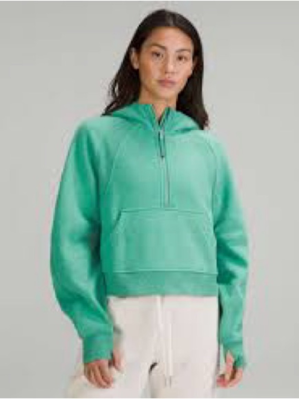 Scuba Green Half-Zip Hoodie Pullover - Women's 888